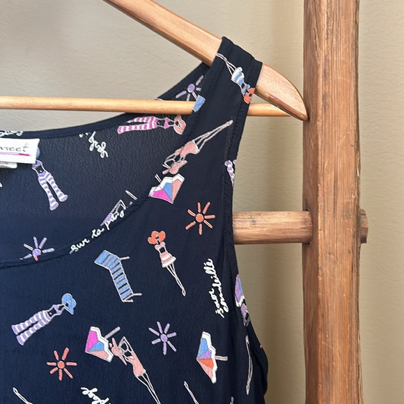 Sareet Floral Long Summer Dress Size Large Made In The USA - Picture 6 of 11